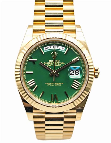 rolex day date 40 president green dial|rolex day date green dial.